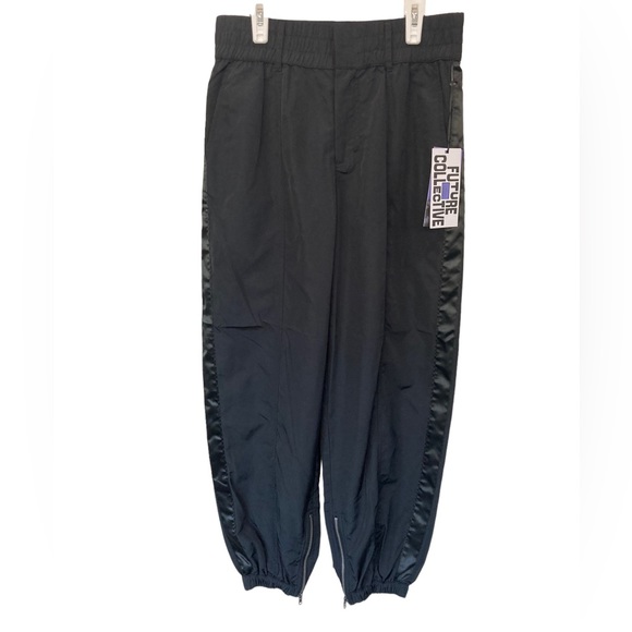 Future Collective Kahlana Barfield Brown Black‎ Joggers Zipper Bottom Size XS. - Picture 1 of 7
